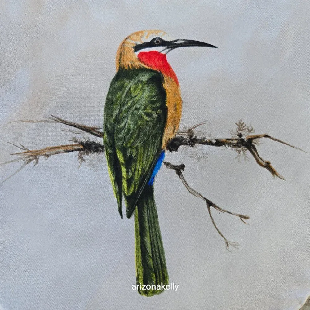 Vintage Silk Scarf Roland Ward Painted Birds Collectible